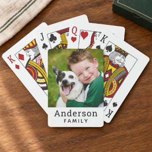 Baraja De Cartas Foto moderna de nombre de familia personalizado en