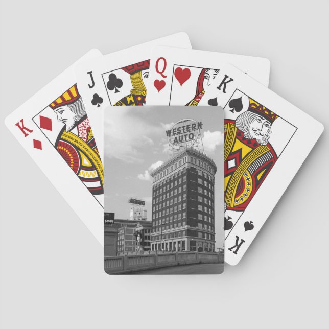 Baraja De Cartas Foto negra y blanca de la arquitectura auto (Reverso)