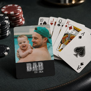 Baraja De Cartas Foto Papá Más Genial Est. Año Personalizado - Rega
