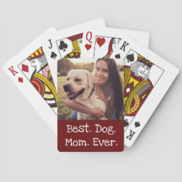 Baraja De Cartas Foto Perro La Mejor Mamá Perro Rojo Personalizada