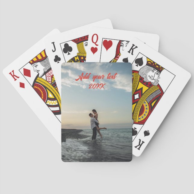 Baraja De Cartas foto personalizada Boda  (Reverso)