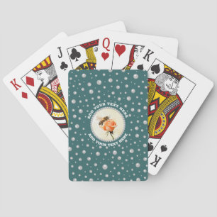 Baraja De Cartas Foto personalizada con círculo de perlas sobre azu
