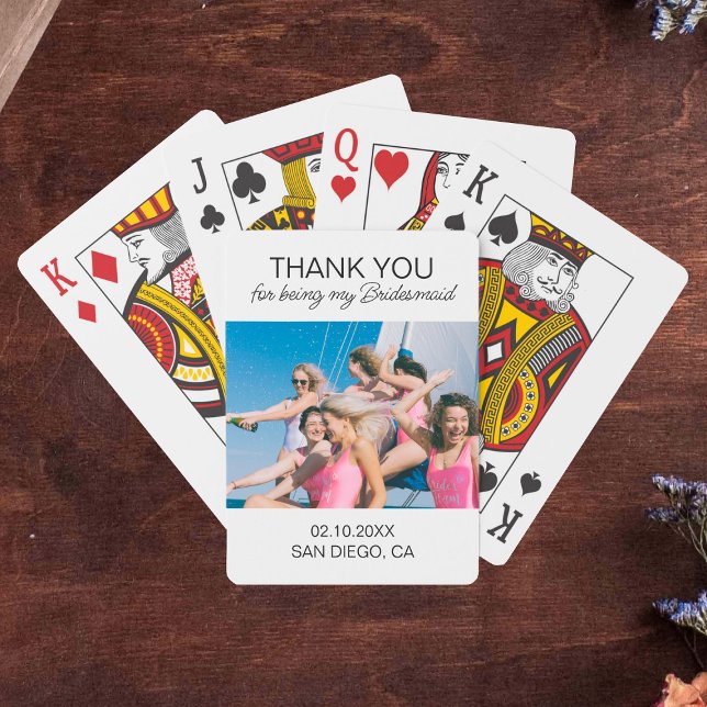 Baraja De Cartas Foto Personalizada De La Novia Gracias Por Favor (Bridesmaids Thank You Favor Personalized Photo Poker Cards
)