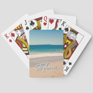 Baraja De Cartas Foto personalizada de playa Océano Azul Escénico
