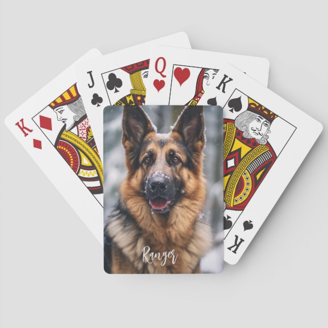Baraja De Cartas Foto personalizada de su Mascota con nombre (Reverso)