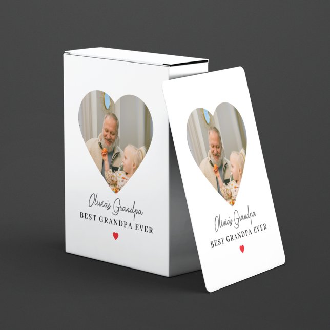 Baraja De Cartas Foto personalizada del abuelo | Mejor abuelo jamás (Subido por el creador)