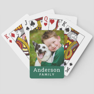Baraja De Cartas Foto personalizada del apellido de la familia verd