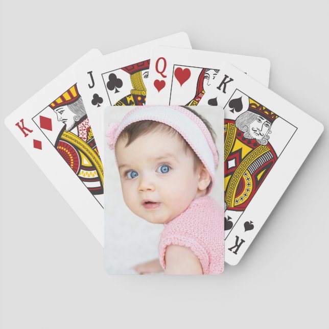 Baraja De Cartas Foto personalizada del bebé/niño (Reverso)