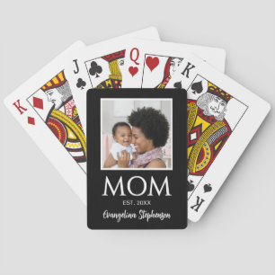 Baraja De Cartas Foto personalizada en blanco y negro Nueva mamá es
