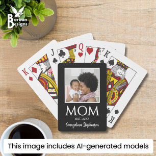 Baraja De Cartas Foto personalizada en blanco y negro Nueva mamá es