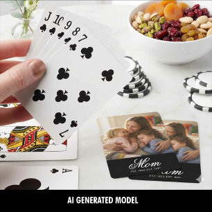 Baraja De Cartas Foto personalizada Mamá Est Año Minimalista