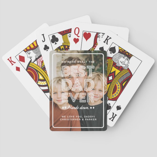 Baraja De Cartas Foto personalizada mejor papá jamás (Reverso)