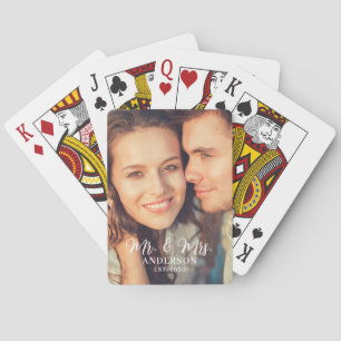 Baraja De Cartas Foto personalizada Sr. y Sra. recién casados