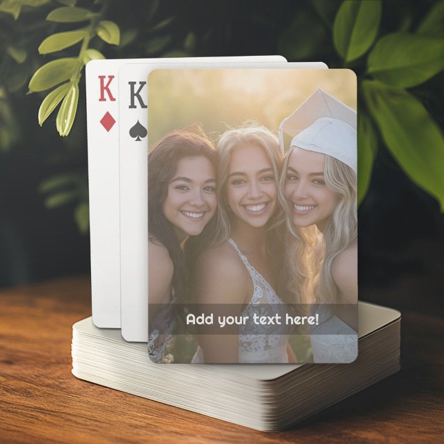 Baraja De Cartas Foto personalizado con su propio texto sobre foto (Custom Playing Cards)