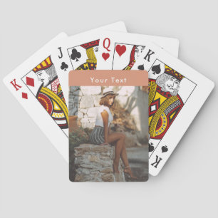 Baraja De Cartas Foto Personalizado moderna y terracota de texto