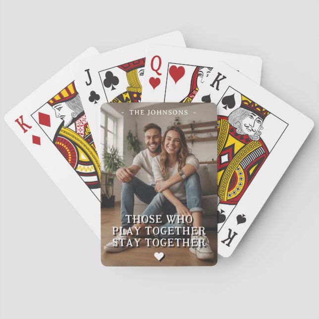 Baraja De Cartas Foto Personalizado romántica de pareja de juegos p (Reverso)