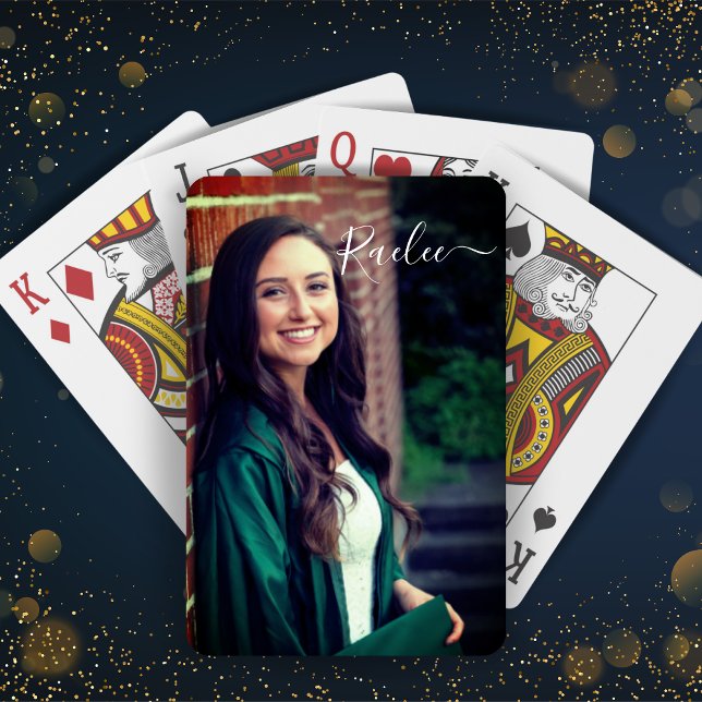 Baraja De Cartas Foto personalizado y nombre personalizado (Custom Photo and Name Personalized Playing Cards - Add Name and Favorite Photo!)