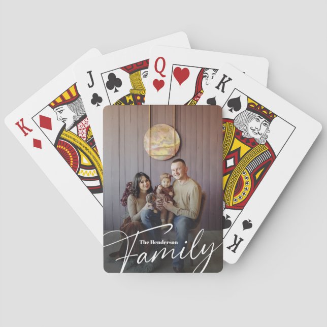 Baraja De Cartas Foto simple de la familia de Personalizados (Reverso)