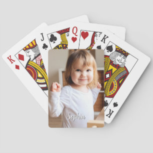 Baraja De Cartas Foto y nombre de su hijo en letra script