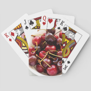 Baraja De Cartas Fotografía de cerezas rojas frescas en un tazón