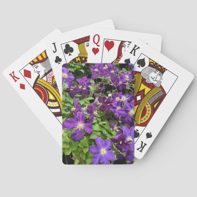 Baraja De Cartas Fotografía de Flor Purple Clematis (Reverso)