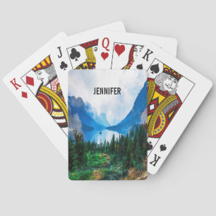 Baraja De Cartas Fotografía de la escena natural de las montañas ru