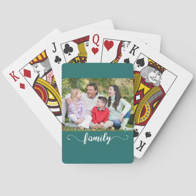 Baraja De Cartas Fotografía de La Familia Conjunta (Reverso)