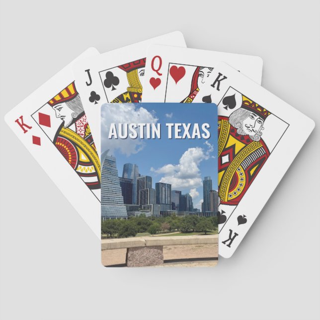 Baraja De Cartas Fotografía de la silueta de la ciudad de Austin Te (Reverso)