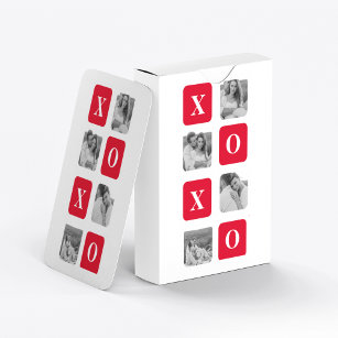 Baraja De Cartas Fotografía de Pareja Collage moderna y XOXO Rojo