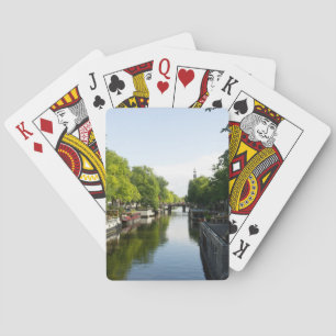 Baraja De Cartas Fotografía de viaje del canal de Amsterdam con hou