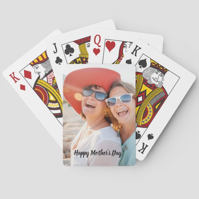 Baraja De Cartas Fotografía feliz Día de la Madre (Reverso)