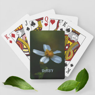 Baraja De Cartas Fotografía floral verde oscuro en blanco