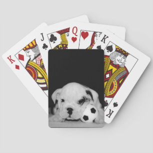 Baraja De Cartas "Fotografía inglesa del bulldog del perrito del