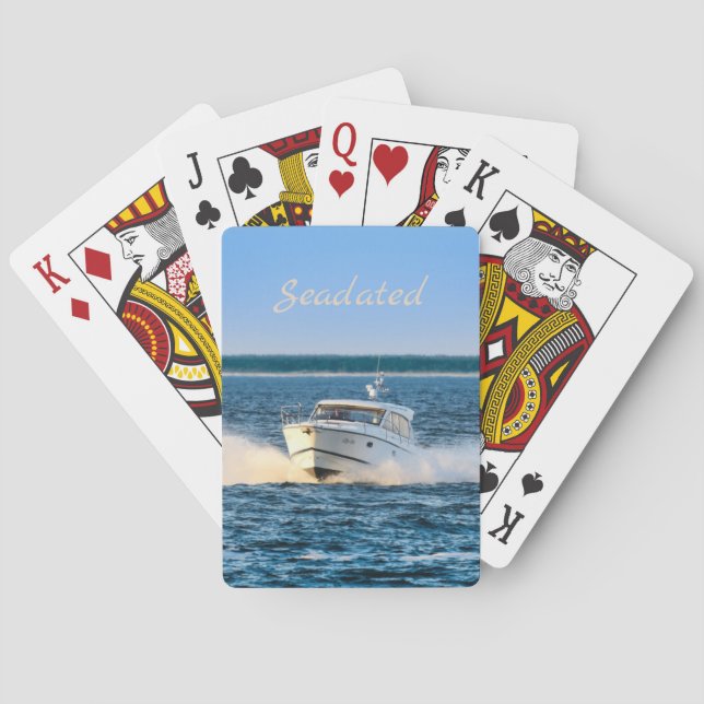 Baraja De Cartas Fotografía jugando tarjetas con barco (Reverso)
