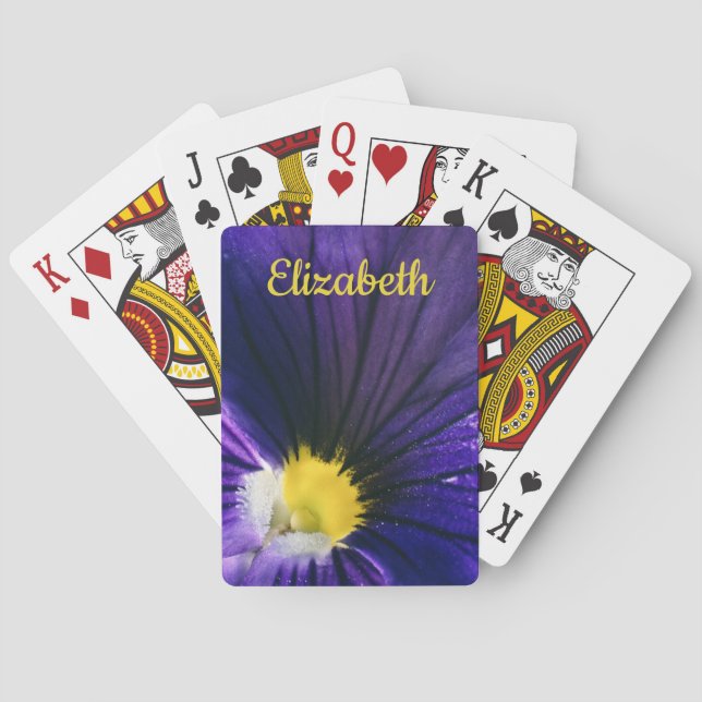 Baraja De Cartas Fotografía macrográfica púrpura pansy elegante flo (Reverso)