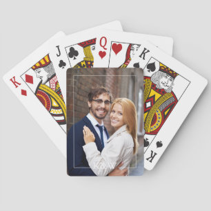 Baraja De Cartas Fotografía personalizada de monograma moderno
