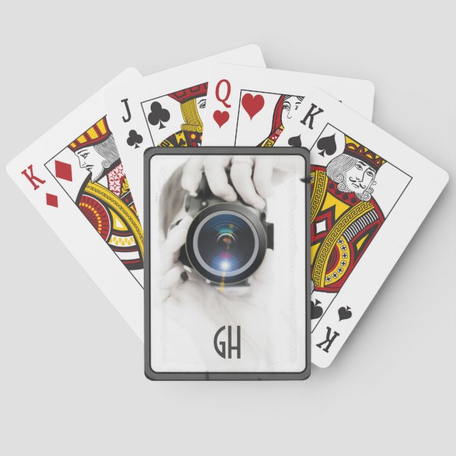 Baraja De Cartas Fotógrafo de monograma (Reverso)