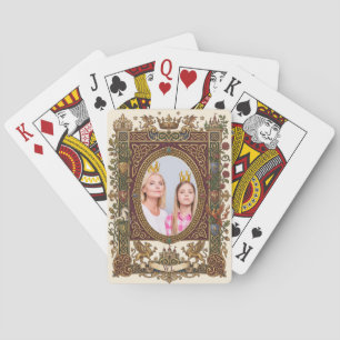 Baraja De Cartas Fotomontaje Personalizado de Monograma de Cuento d