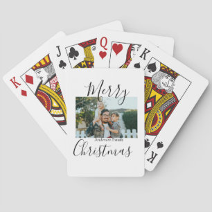 Baraja De Cartas Fotos de la familia Feliz Navidad, moderno, elegan