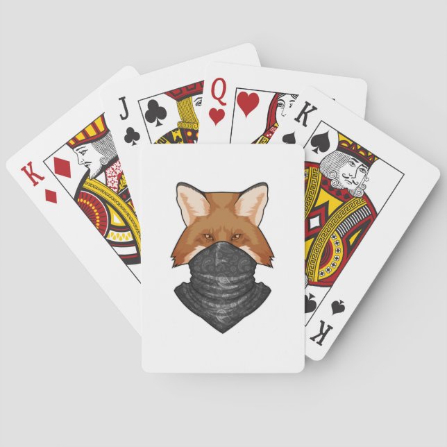 Baraja De Cartas Fox como bandido con Kerchief (Reverso)