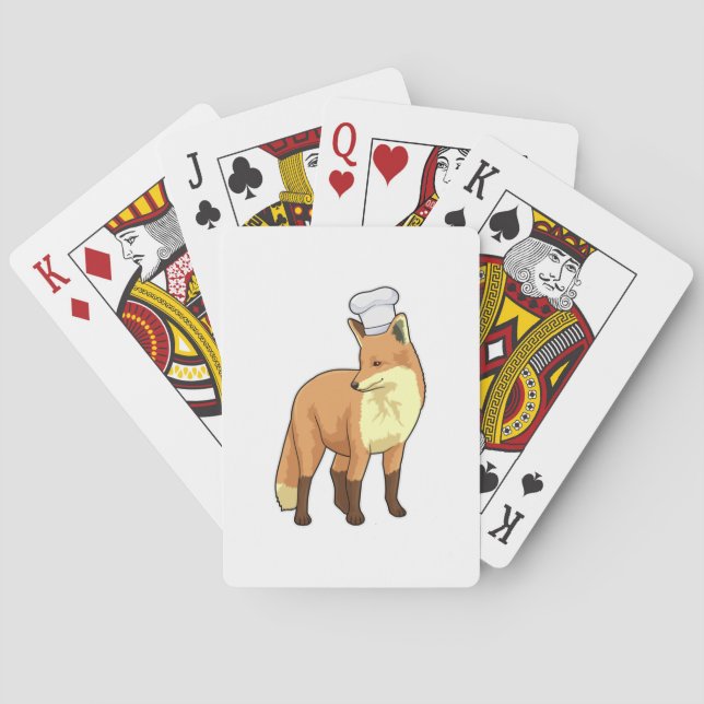 Baraja De Cartas Fox como cocinero con gorra de chef (Reverso)
