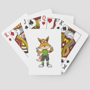 Baraja De Cartas Fox como mecánico con llave y tuerca