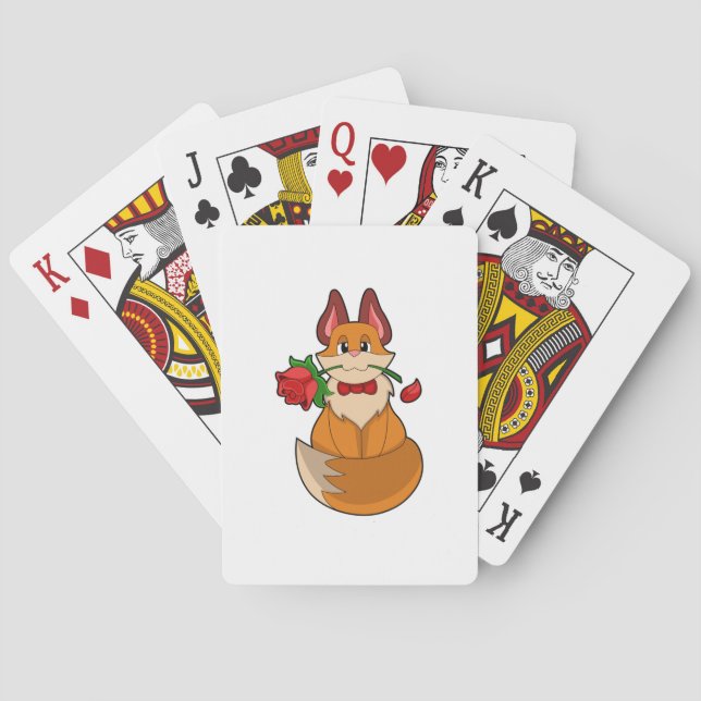 Baraja De Cartas Fox con flor Rosa (Reverso)