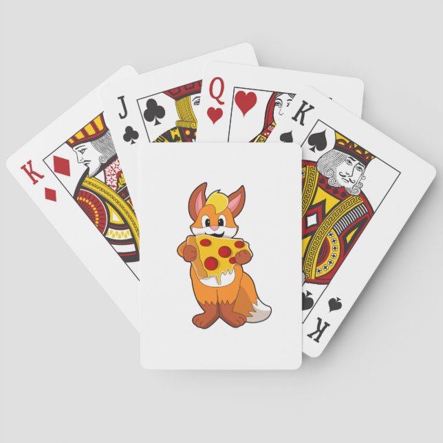 Baraja De Cartas Fox con pizza (Reverso)