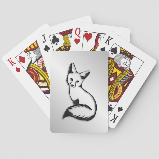 Baraja De Cartas Fox plateado (Reverso)