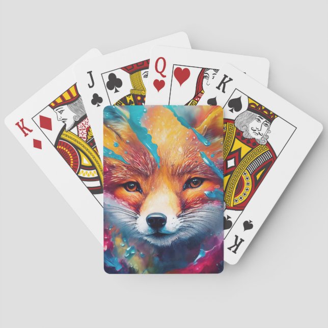 Baraja De Cartas Fox Red fox Animal Discovery Adventure Nature (Reverso)