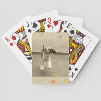 Baraja De Cartas Fox terrier del alambre del jengibre