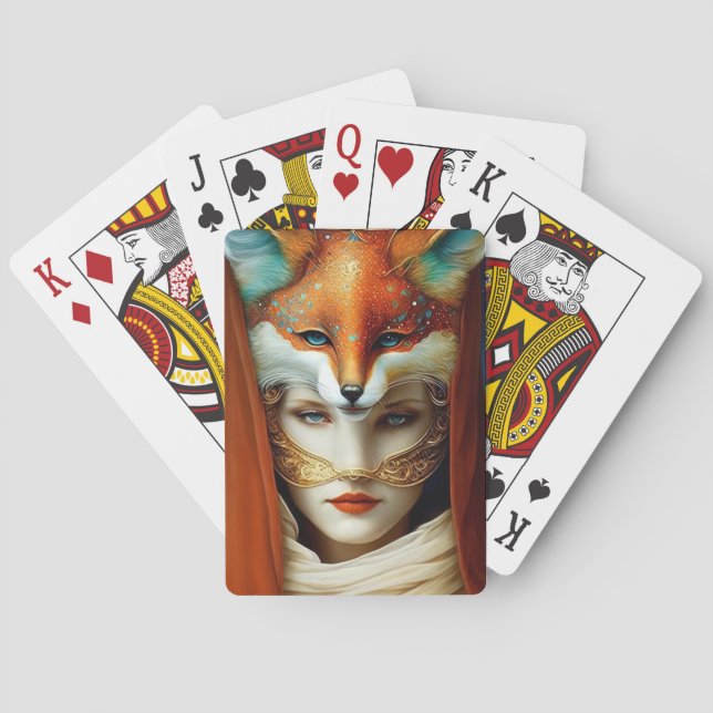 Baraja De Cartas Fox Woman Surreal Fantasy Art (Reverso)