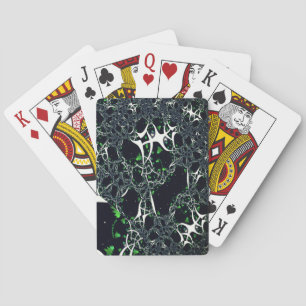Baraja De Cartas Fractal blanco imperfecto en el espacio negro, de 