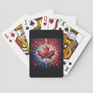 Baraja De Cartas Fractal de bandera canadiense de hoja de arce